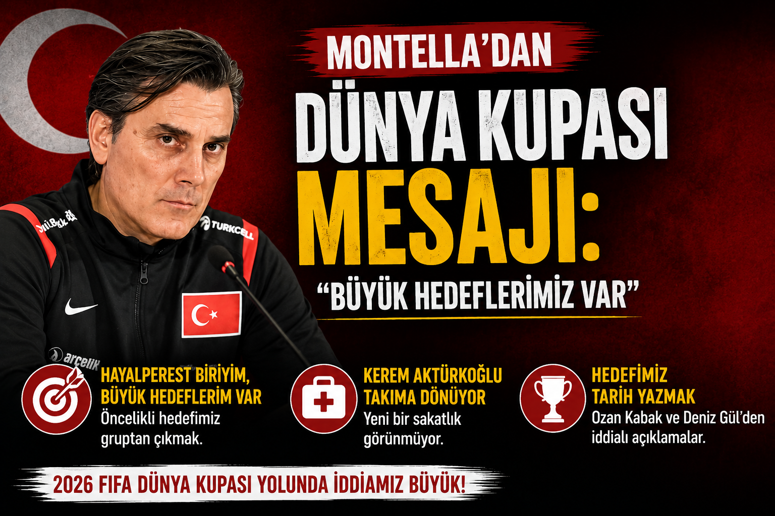 Montella’dan Dünya Kupası mesajı: Büyük hedeflerimiz var
