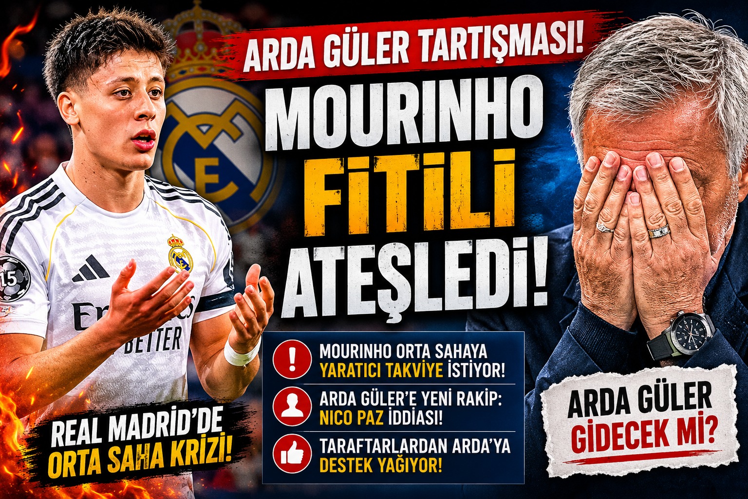 Mourinho’nun transfer isteği Arda Güler’i karıştırdı