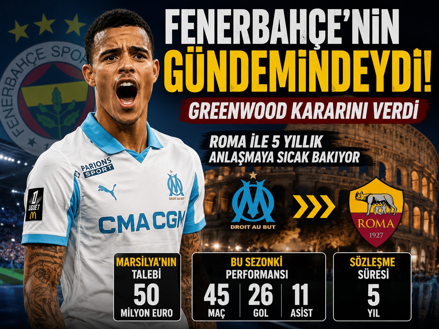 Fenerbahçe’nin gündemindeydi: Greenwood kararını verdi