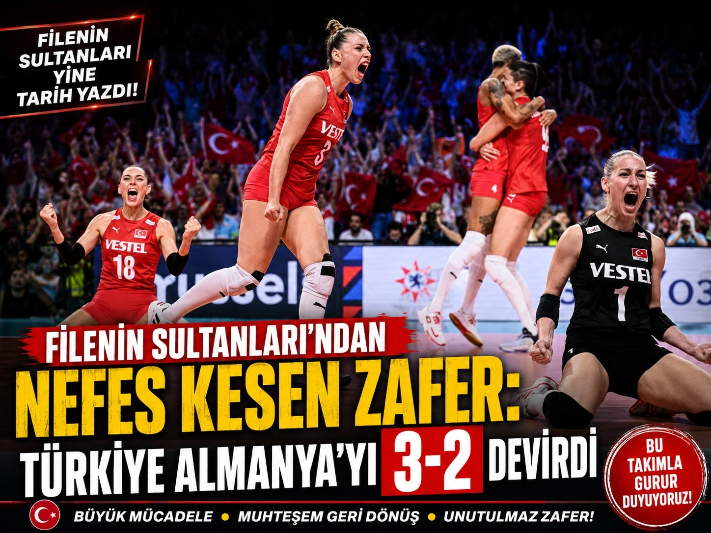 Filenin Sultanları’ndan nefes kesen zafer: Türkiye Almanya’yı 3-2 devirdi