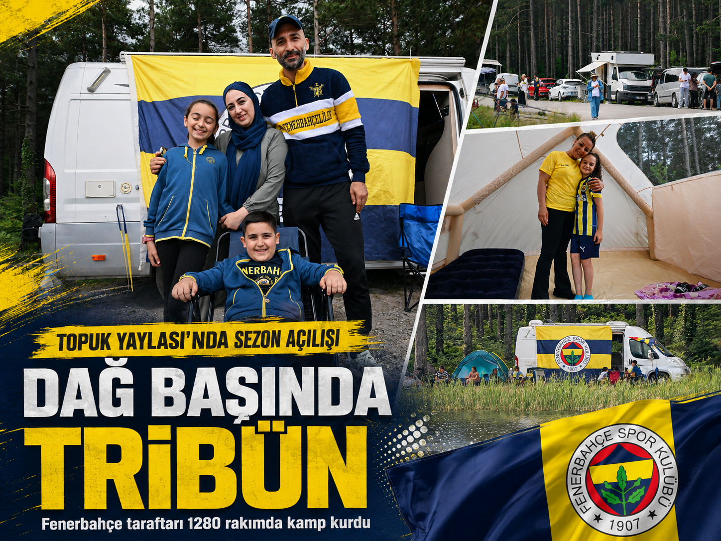 Fenerbahçe aşkı yaylaya taştı! Karavanlarla kamp kurdular