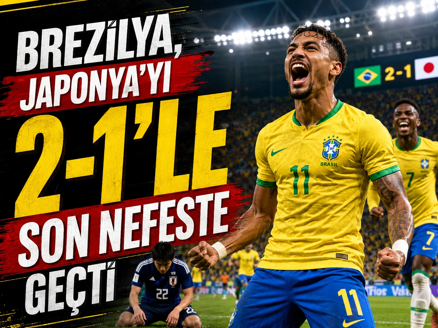 Brezilya, Japonya’yı 2-1’le son nefeste geçti