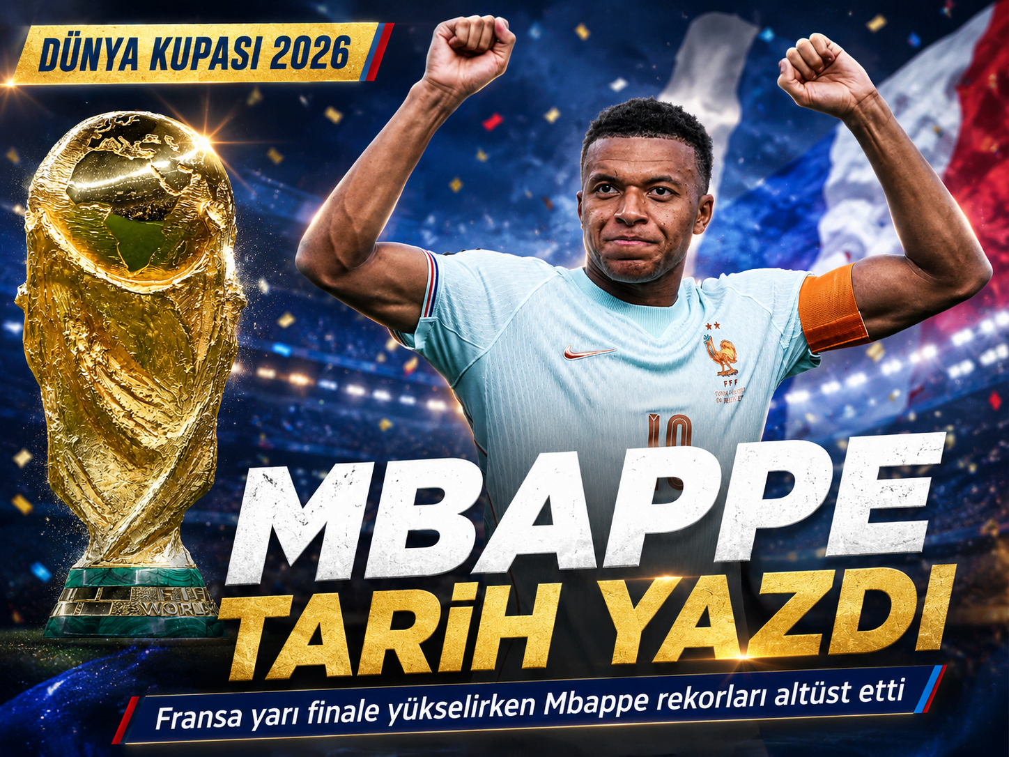 Kylian Mbappe Dünya Kupası tarihine geçti