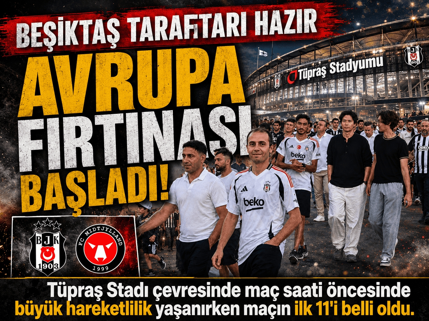 Tüpraş Stadı’nda Avrupa ateşi! Beşiktaş taraftarı akın etti