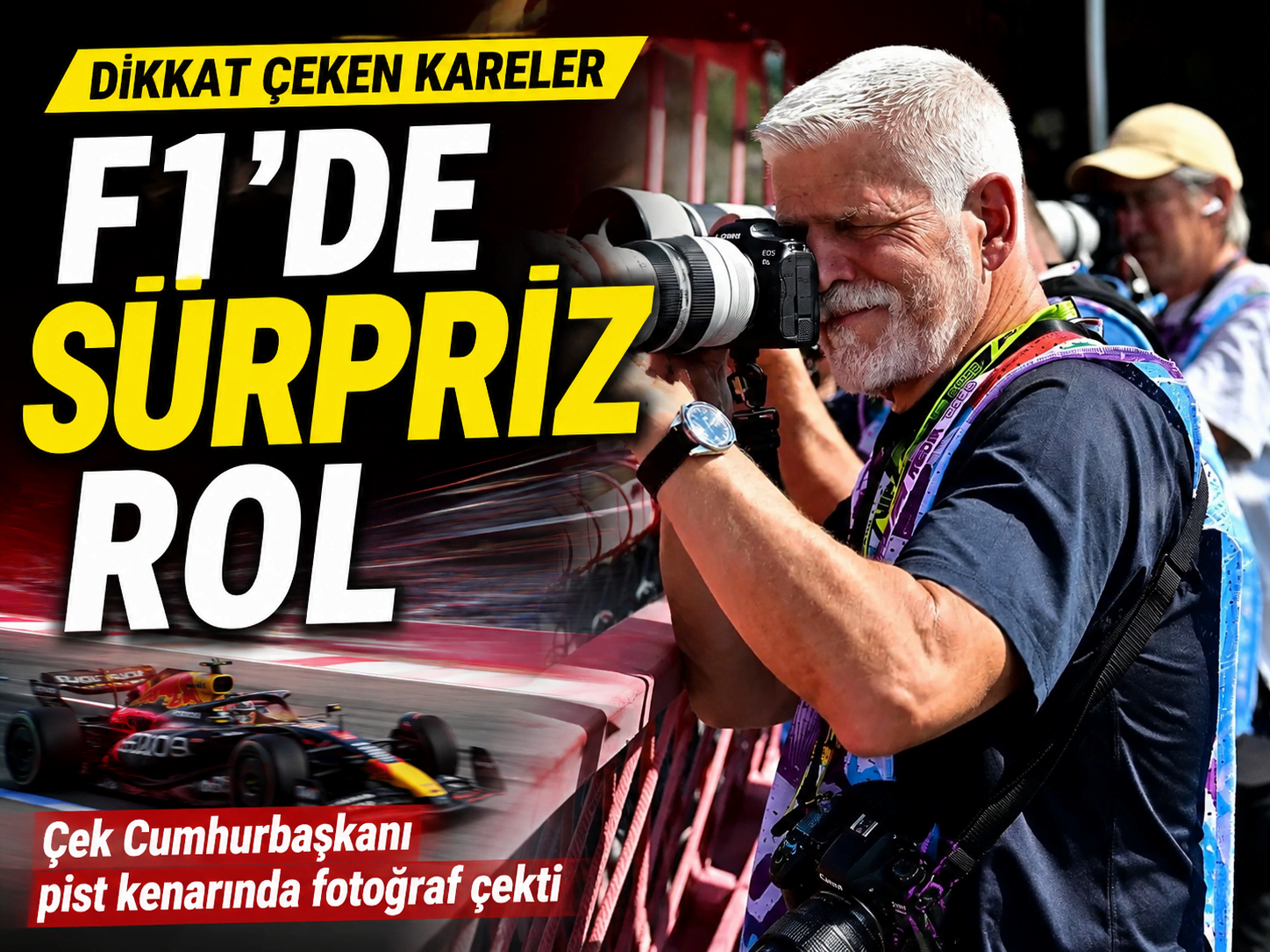Cumhurbaşkanı protokolü bıraktı, Formula 1'de foto muhabiri oldu