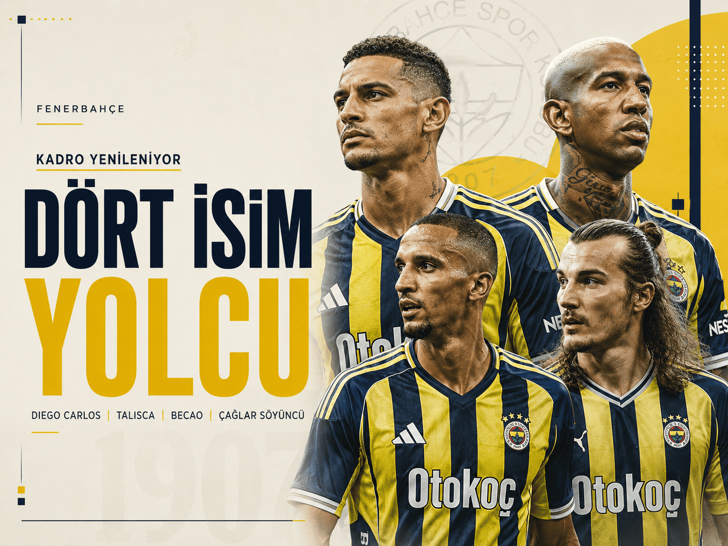 Fenerbahçe’de kadro temizliği: 4 veda birden