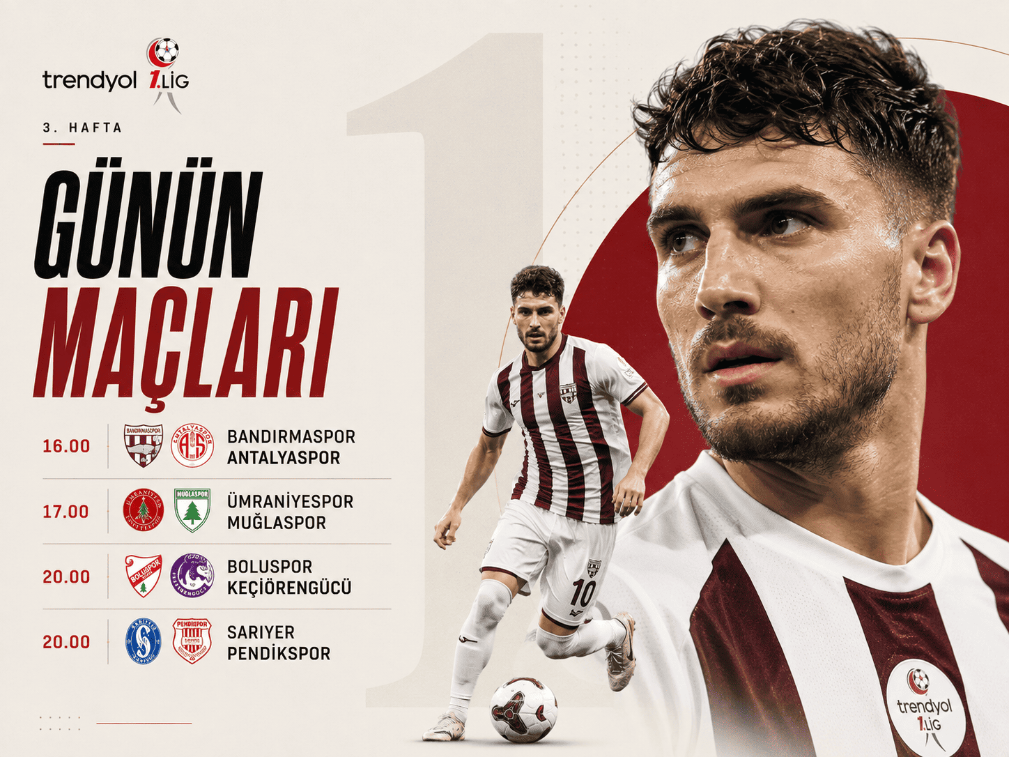 Trendyol 1. Lig'de günün maç programı