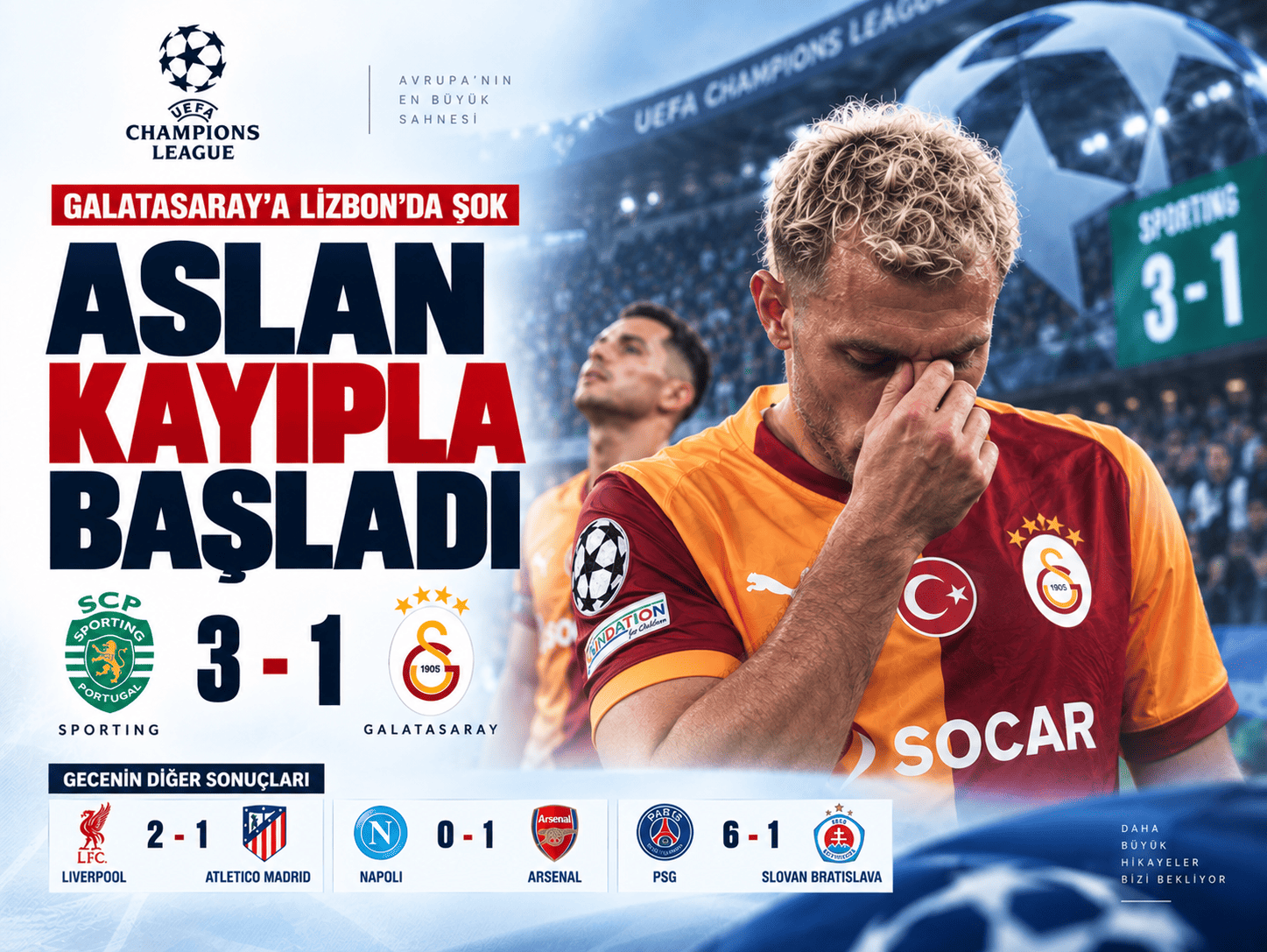 Galatasaray'ın gecesi golle başladı, hüsranla bitti!