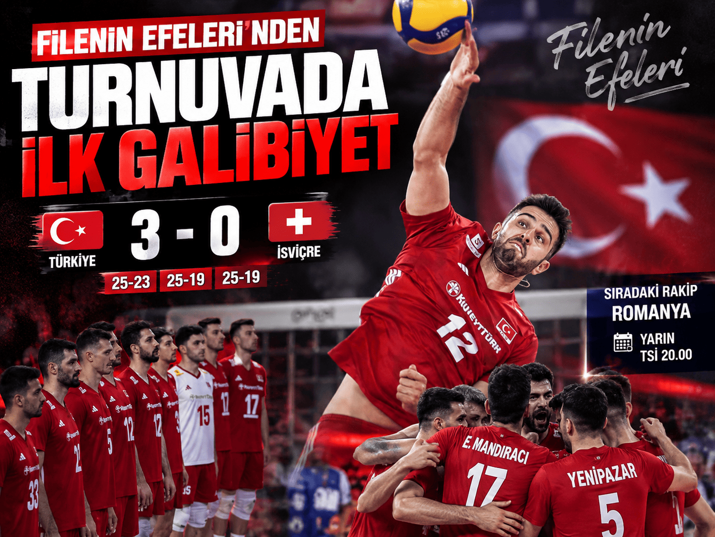 İşte Filenin Efeleri! İsviçre'yi süpürüp geçtik