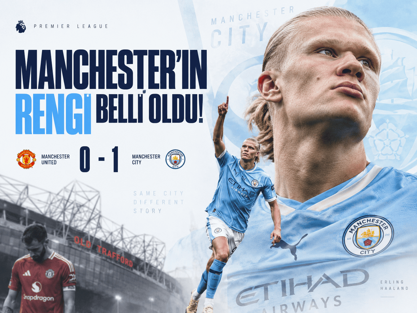 City'yi kırmızı kart bile durduramadı! United'a Haaland darbesi