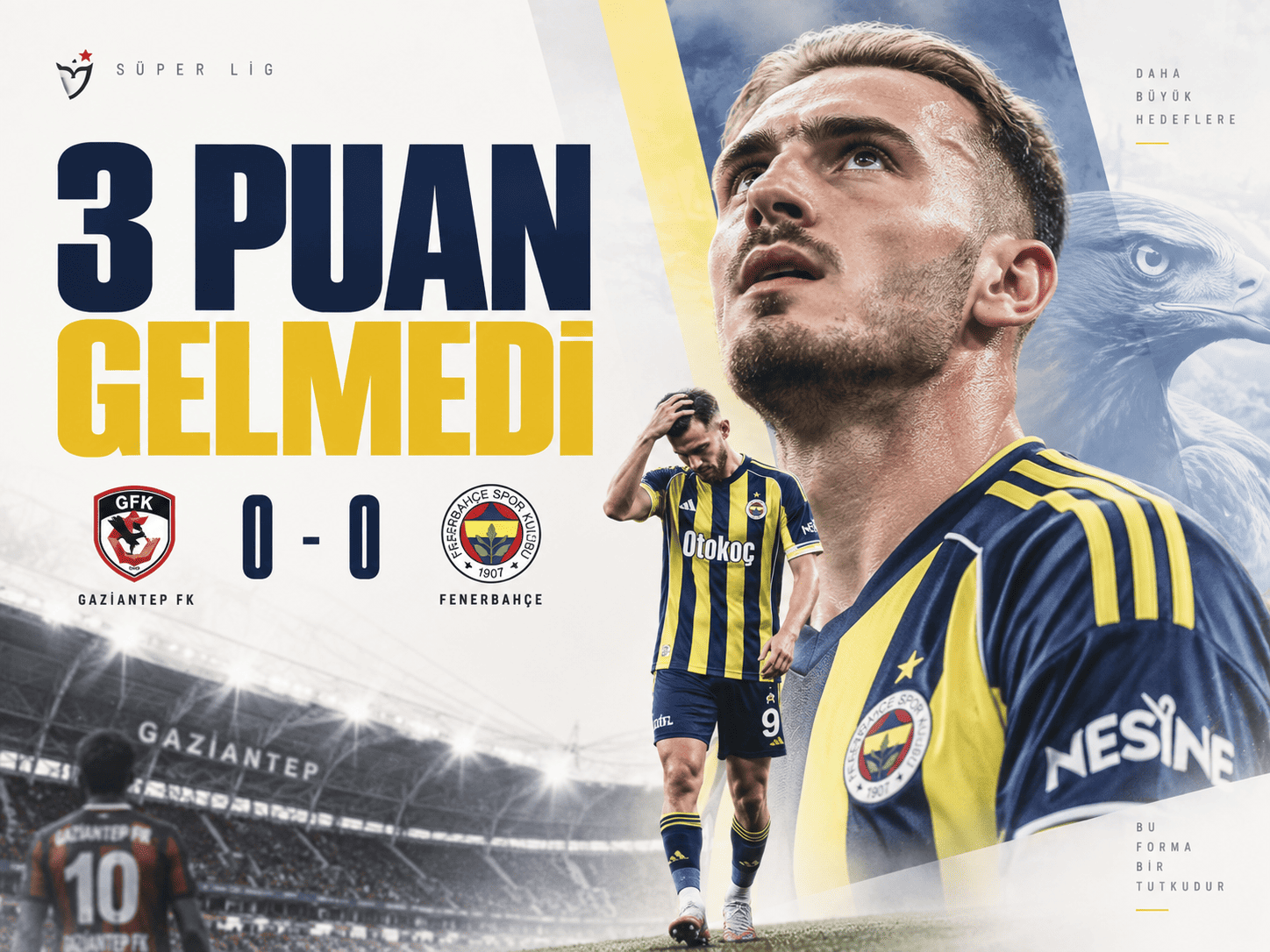 Kanarya Gaziantep'te uçamadı! 2 puan gitti