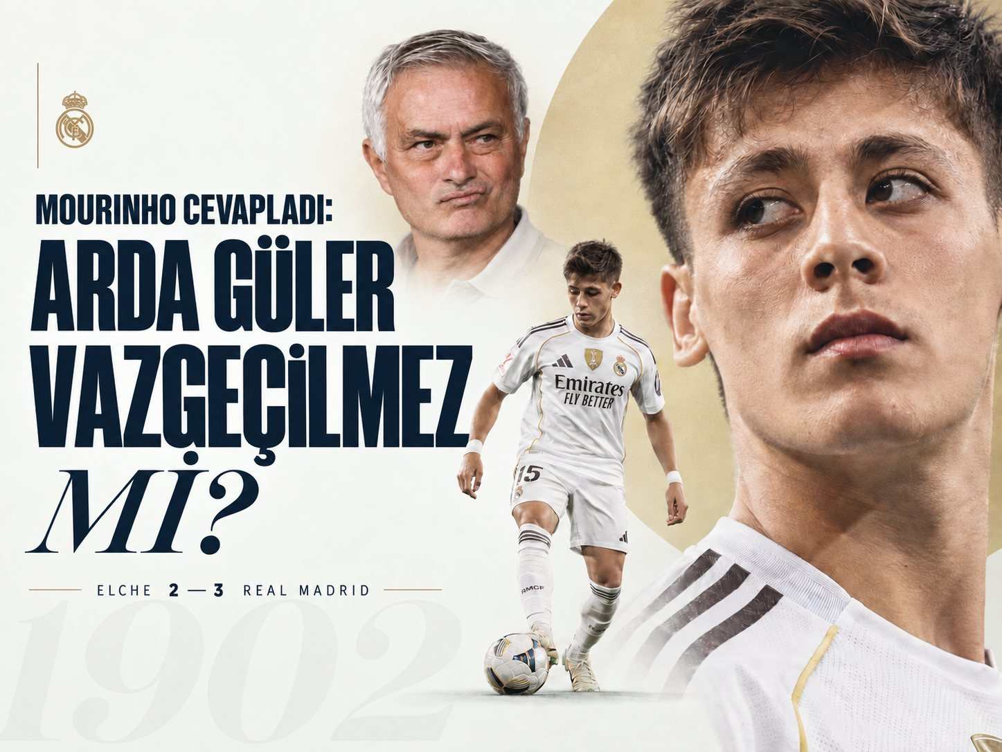 Arda Güler maçın oyuncusu seçildi, Mourinho’ya “Vazgeçilmez mi?” diye soruldu