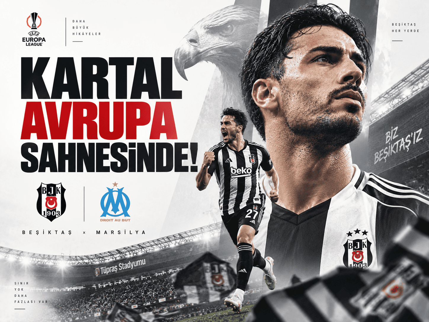 Beşiktaş Avrupa'da fırtına gibi! Marsilya'ya 4 gol
