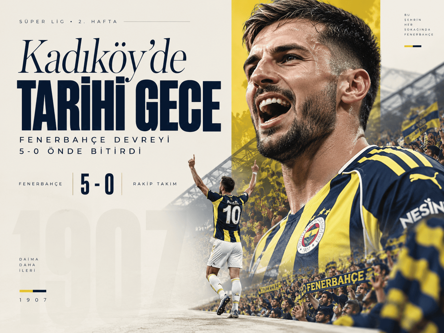 Kadıköy’de tarihi gece: Fenerbahçe devreyi 5-0 önde bitirdi