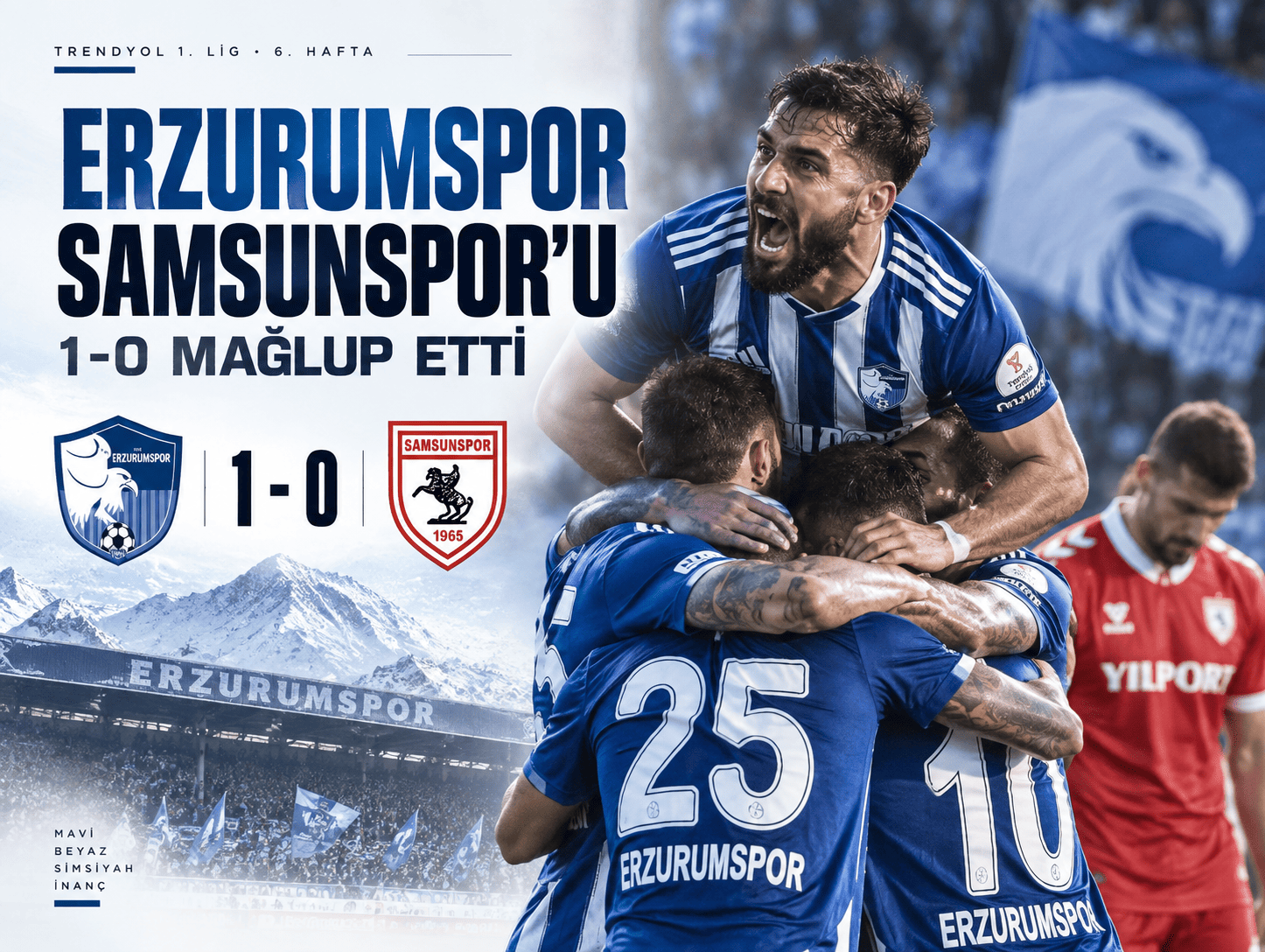 Erzurumspor Samsunspor’u 1-0 mağlup etti