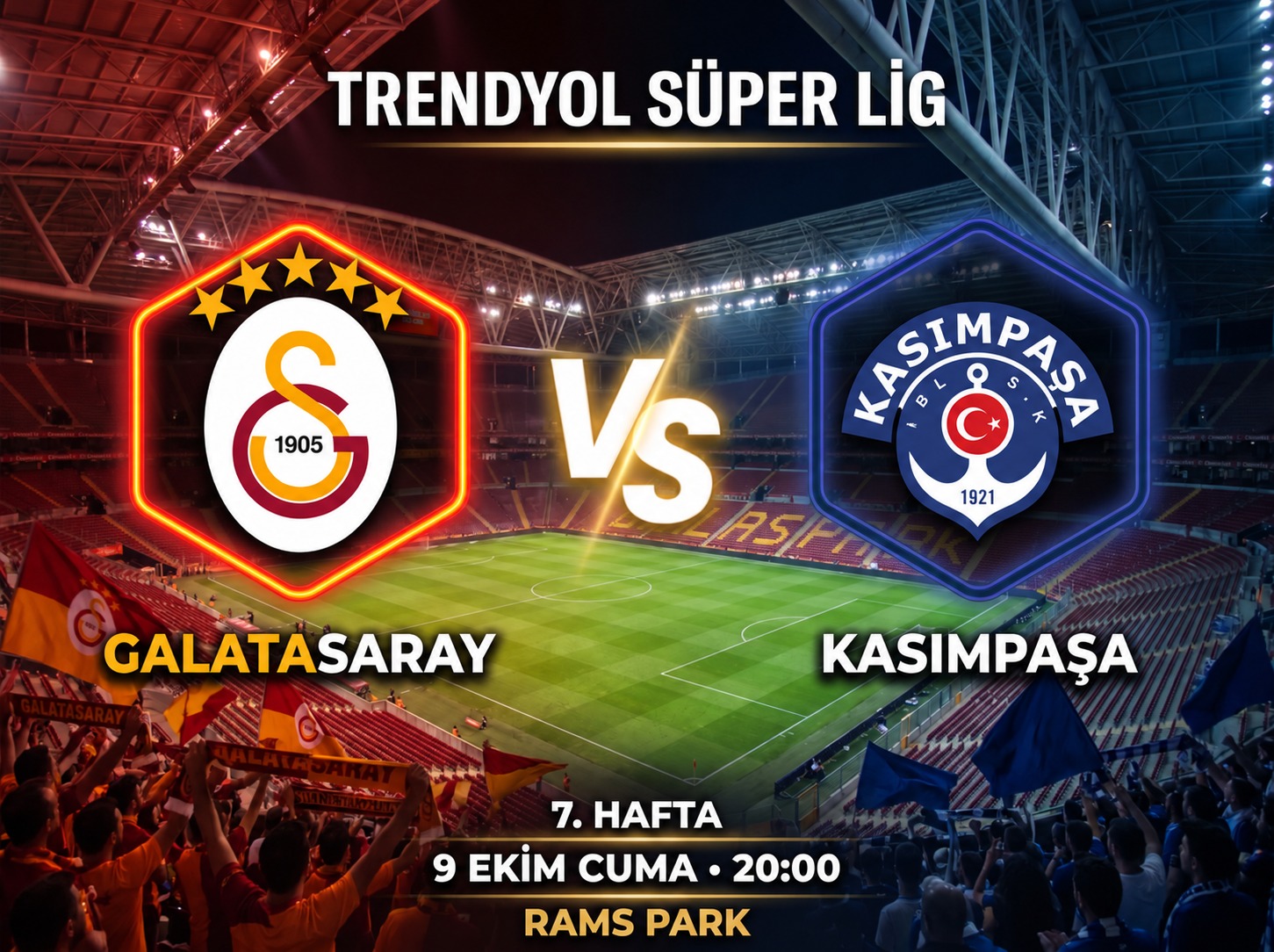 Galatasaray-Kasımpaşa maçı başladı