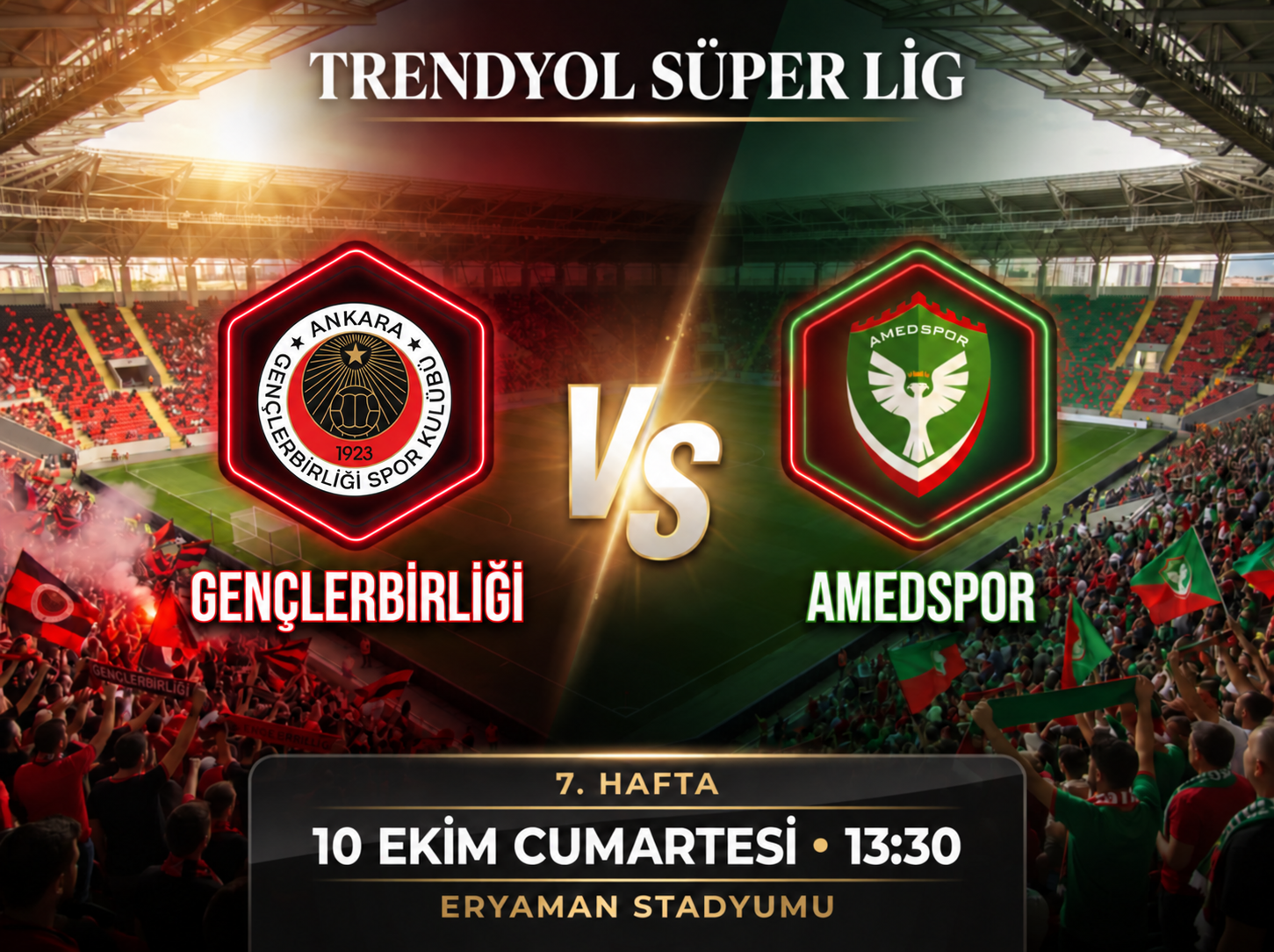 Gençlerbirliği–Amedspor maçında geri sayım bitti