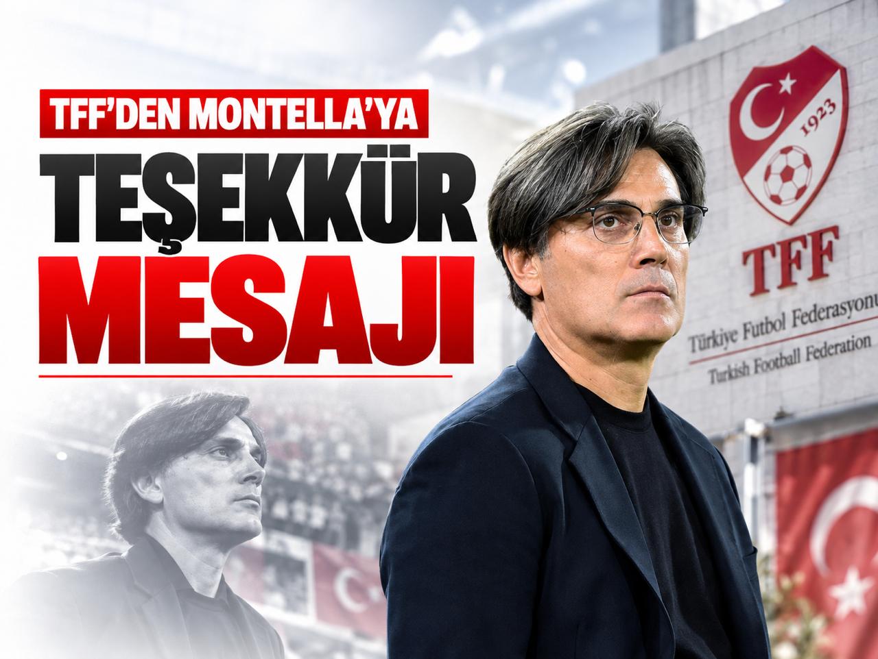 TFF'den Vincenzo Montella'ya teşekkür mesajı