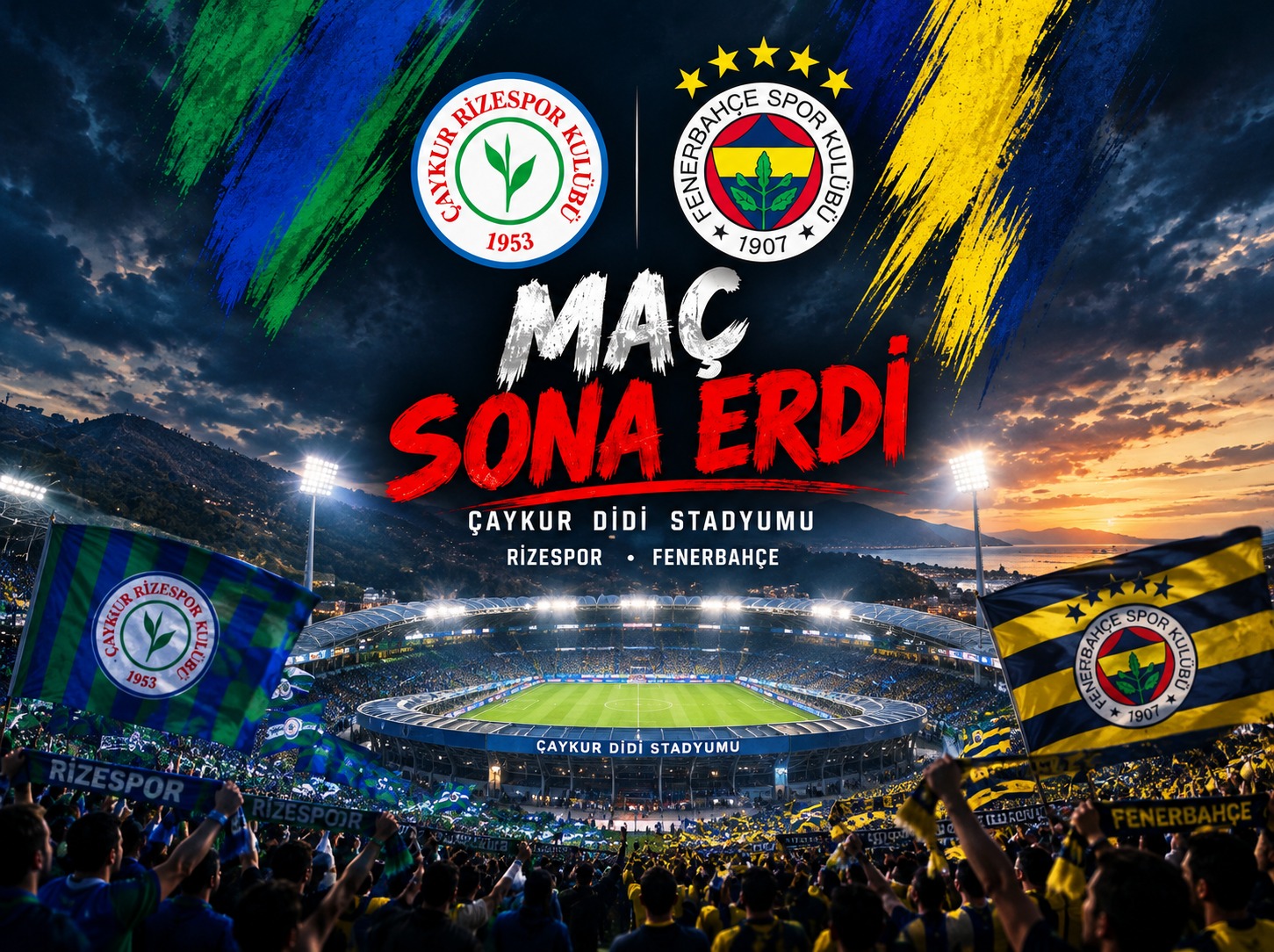 Rize'de Fenerbahçe 3 puanı 3 golle aldı