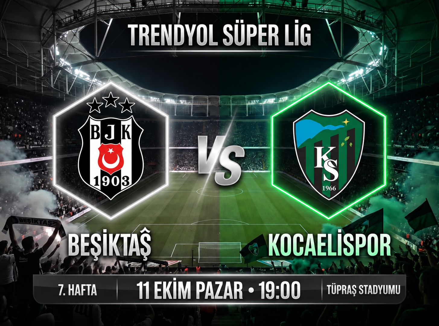 Beşiktaş-Kocaelispor maçında ilk düdük çaldı