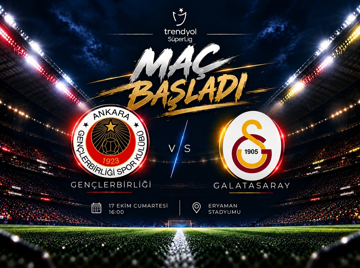 Ankara'da Süper Lig heyecanı: Gençlerbirliği-Galatasaray mücadelesi başladı