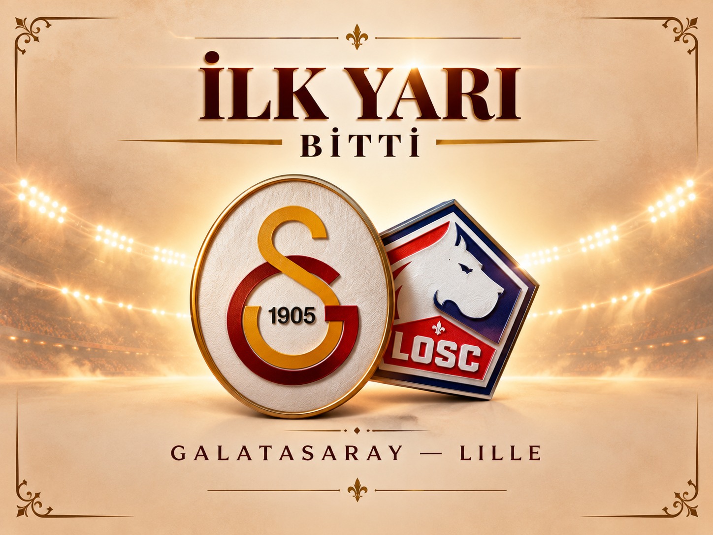Galatasaray Lille deplasmanında devreyi beraberlikle kapattı
