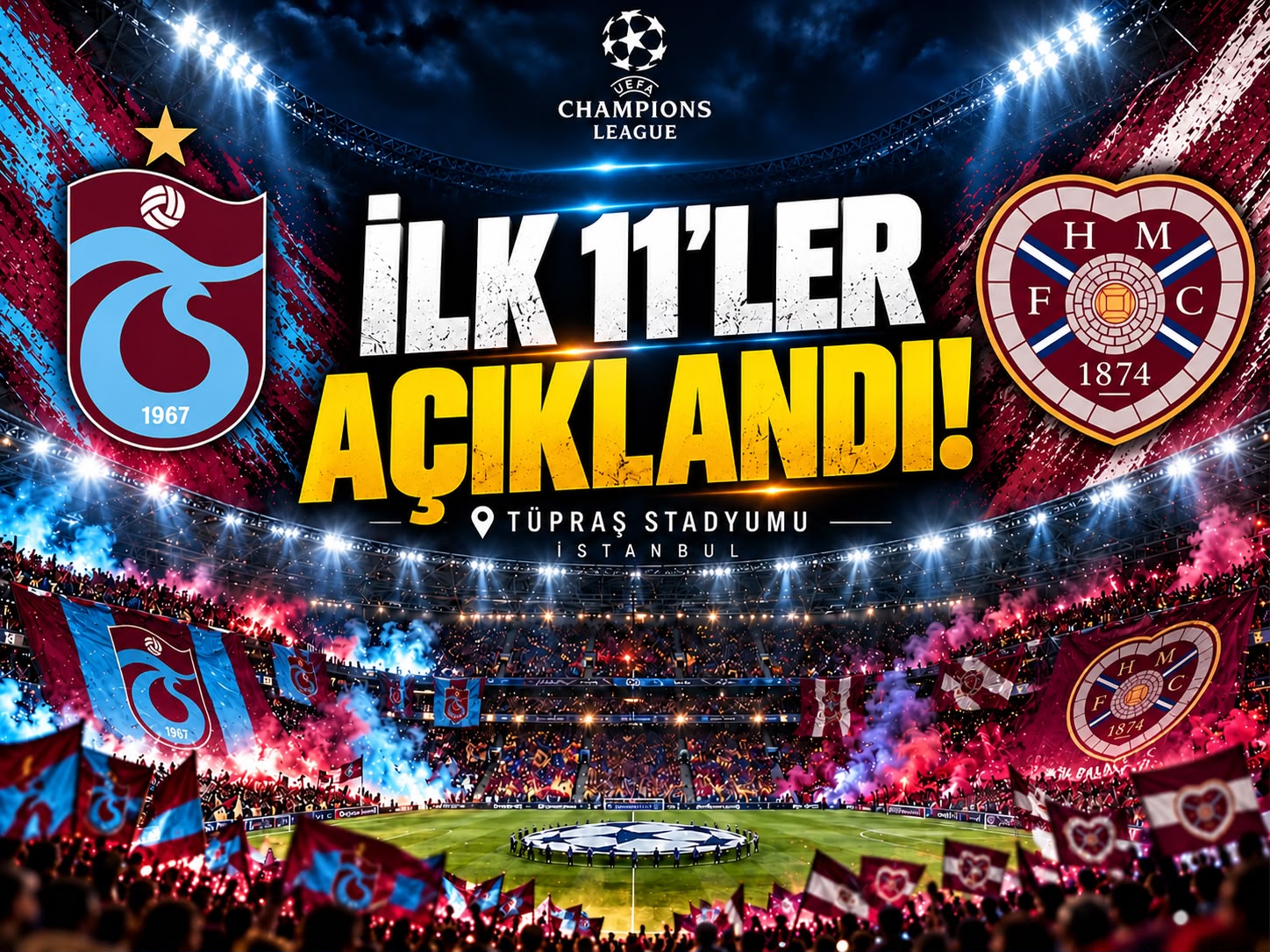 Trabzonspor’da Hearts maçı kadrosu netleşti