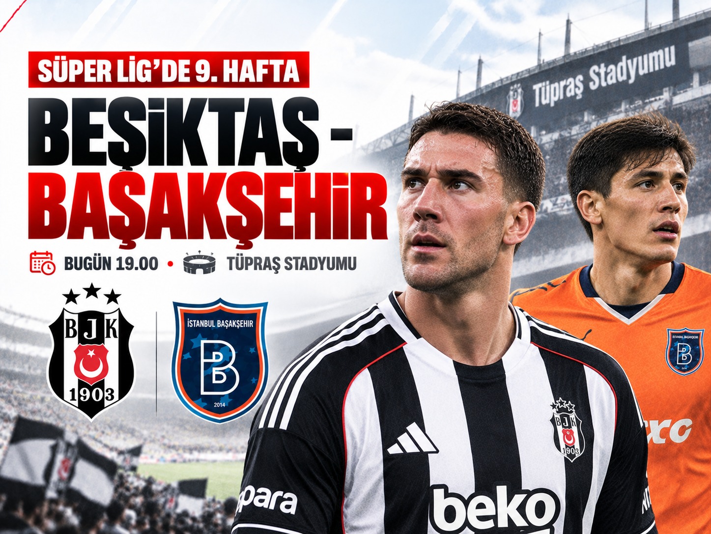 Beşiktaş’ta Başakşehir maçı öncesi üç eksik