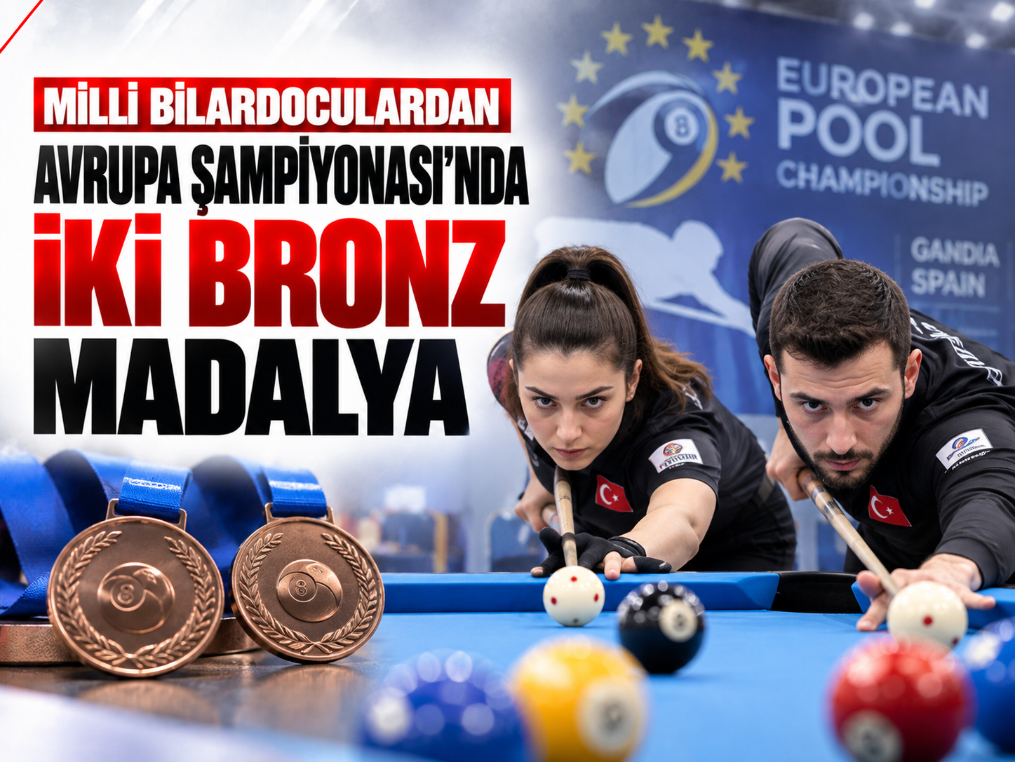 Milli bilardoculardan Avrupa’da çifte madalya