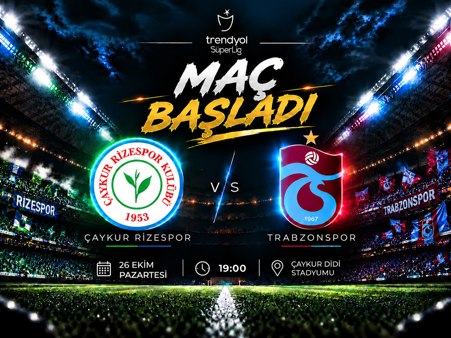Rize'de Karadeniz derbisi başladı! Gözler Trabzonspor'da
