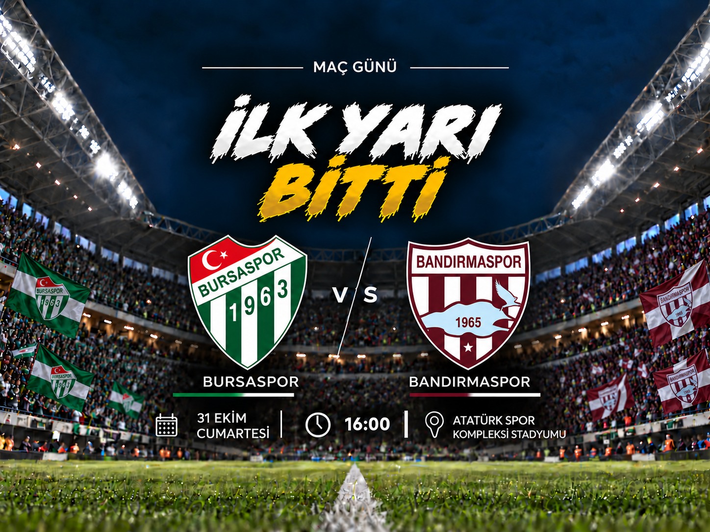 Bursaspor-Bandırmaspor’da gözler ikinci yarıda